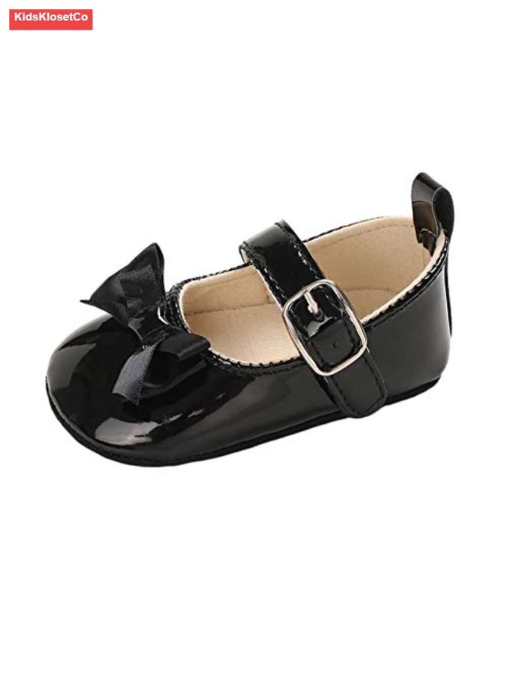 Baby Girls Bowknot Mary Jane Flats Soft PU Upper Anti-Skid Toddler Walking Shoes